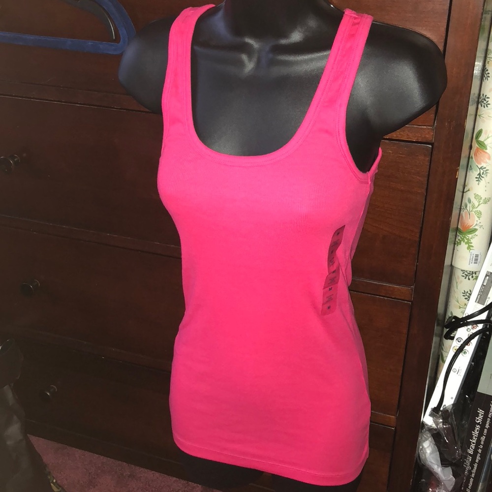 Gap - M - Ribbed Tank Top - Hot Pink